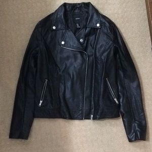 Forever 21 Black Leather Moto Jacket